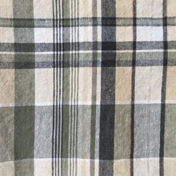 Kikomo 90's Vintage Plaid Linen Blend High Waisted Wide Leg Shorts Sage 13/14 - Picture 6 of 11